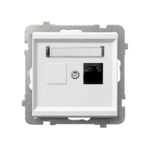 Gniazdo komputerowe pojedyncze 1xRJ45 kat. 5e MMC złącze IDC GPK-1R/K/m/00 białe SONATA Ospel