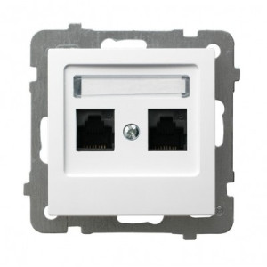 Gniazdo komputerowe 2xRJ45 kat. 5e MMC białe GPK-2G/K/m/00 AS Ospel