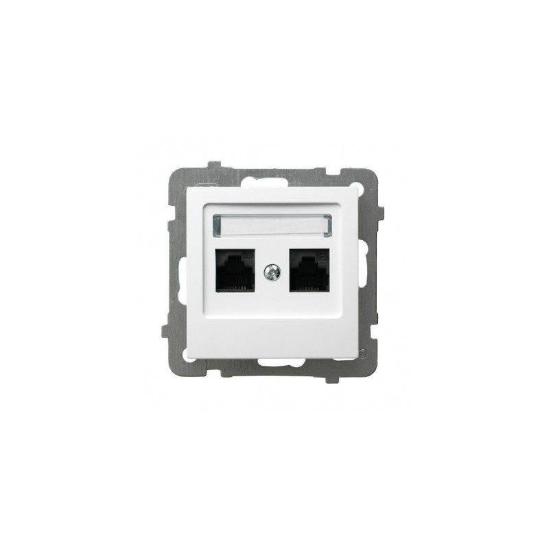 Gniazdo komputerowe 2xRJ45 kat. 5e MMC białe GPK-2G/K/m/00 AS Ospel Gniazdo komputerowe 2xRJ45 kat. 5e MMC białe GPK-2G/K/m/00 AS Ospel