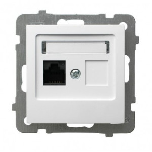Gniazdo komputerowe pojedyncze 1xRJ45 kat. 5e MMC GPK-1G/K/m/00 białe AS Ospel