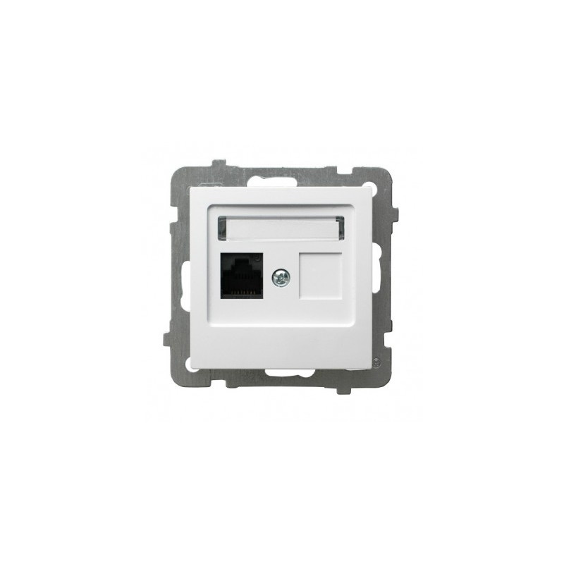 Gniazdo komputerowe pojedyncze 1xRJ45 kat. 5e MMC GPK-1G/K/m/00 białe AS Ospel Gniazdo komputerowe pojedyncze 1xRJ45 kat. 5e MMC GPK-1G/K/m/00 białe AS Ospel