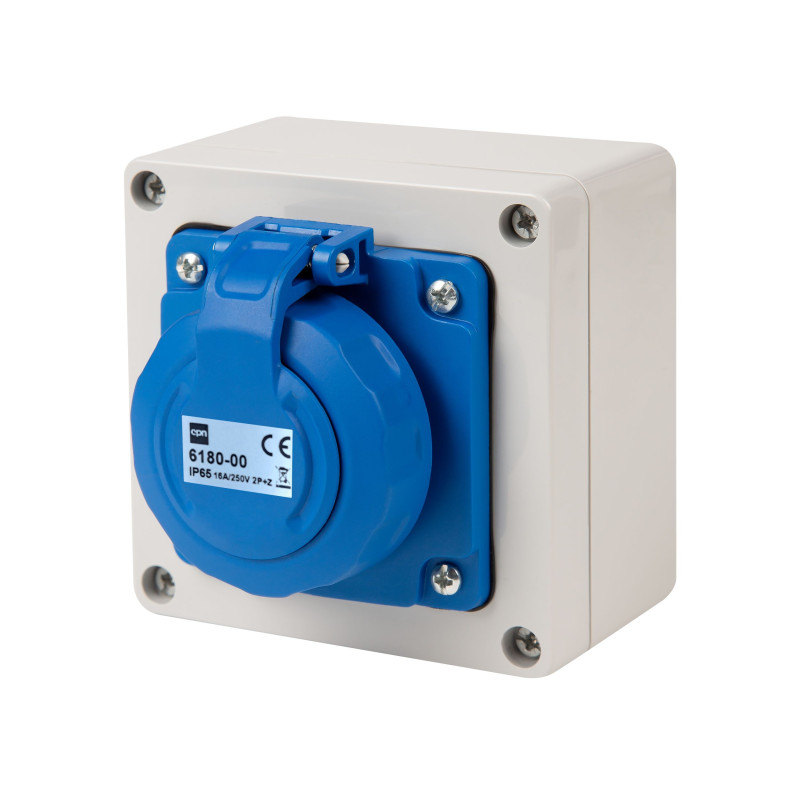 Gniazdo n/t 2P+Z 16A 250V w obudowie IP65 z dławikiem PG‑13,5 6180-00 EPN Gniazdo n/t 2P+Z 16A 250V w obudowie IP65 z dławikiem PG‑13,5 6180-00 EPN