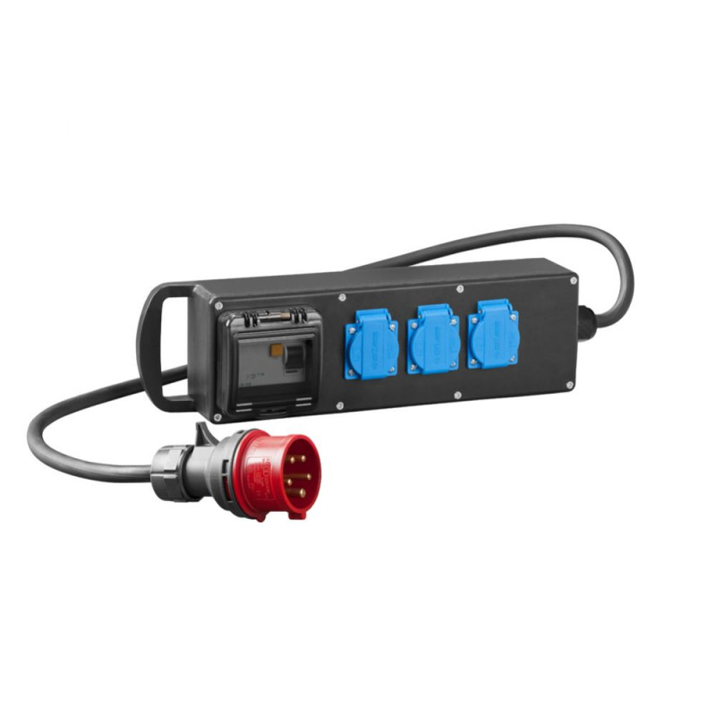 Przedłużacz gumowany siłowy RS-P 3x230V z zabezpieczeniem C4/40/0,03A i wtyką 5P/16A IP44 czarny 7010-10 EPN Przedłużacz gumowany siłowy RS-P 3x230V z zabezpieczeniem C4/40/0,03A i wtyką 5P/16A IP44 czarny 7010-10 EPN