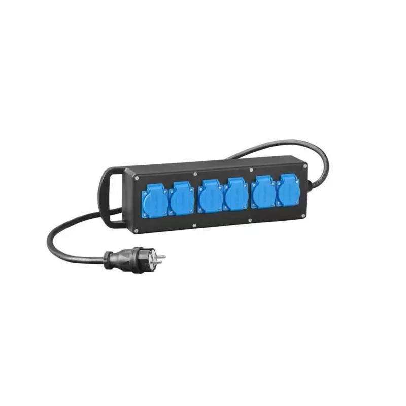 Przedłużacz gumowany RS-P 6x230V IP44 czarny z wtyczką prostą 7000-10 EPN Przedłużacz gumowany RS-P 6x230V IP44 czarny z wtyczką prostą 7000-10 EPN