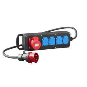 Przedłużacz gumowany siłowy RS-P 4x230V wtyczka 32A/5P IP44 czarny 7002-10 EPN