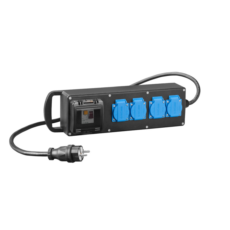 Przedłużacz gumowany RS-P 4x230V z zabezpieczeniem C2/25/0,03A IP44 czarny 7011-10 EPN Przedłużacz gumowany RS-P 4x230V z zabezpieczeniem C2/25/0,03A IP44 czarny 7011-10 EPN
