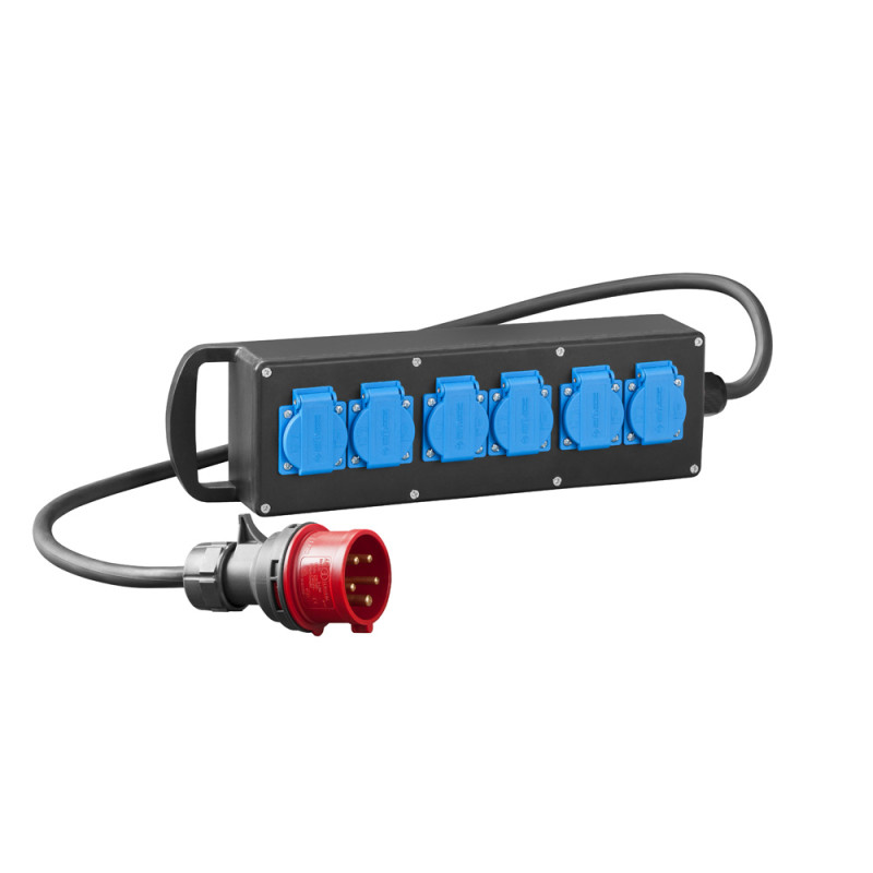Przedłużacz gumowany siłowy RS-P 6x230V IP44 z wtyką 5P/16A czarny 7001-10 EPN Przedłużacz gumowany siłowy RS-P 6x230V IP44 z wtyką 5P/16A czarny 7001-10 EPN