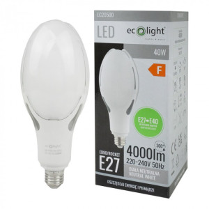 Żarówka uliczna LED Rocket E27-E40 40W 4000K 4000lm EC20500 EcoLight Żarówka uliczna LED Rocket E27-E40 40W 4000K 4000lm EC20500 EcoLight