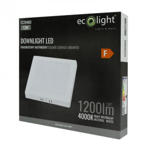 Downlight LED n/t kwadrat 12W 1200lm 4000K biały DL-1 EC20460 EcoLight Downlight LED n/t kwadrat 12W 1200lm 4000K biały DL-1 EC20460 EcoLight