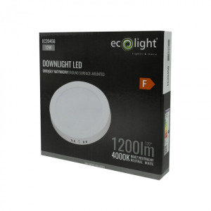 Downlight LED n/t okrągły 12W 1200lm 4000K biały DL-1 EC20456 EcoLight Downlight LED n/t okrągły 12W 1200lm 4000K biały DL-1 EC20456 EcoLight