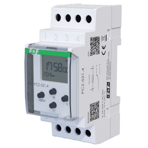 Zegar sterujący tygodniowy 1-kanałowy na szynę TH-35 16A 24-264V PCZ-521.4 F&F