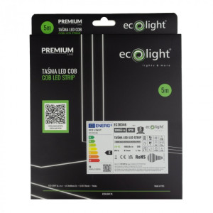 Taśma LED COB 24V 45W 4000K 990lm/m IP20 5m EC20346 EcoLight Taśma LED COB 24V 45W 4000K 990lm/m IP20 5m EC20346 EcoLight