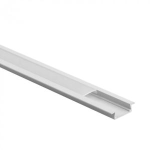 Profil aluminiowy P02 podtynkowy biały + klosz mleczny 2m EC20609 EcoLight