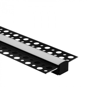Profil aluminiowy GP02 podtynkowy czarny + klosz mleczny 2m EC20642 EcoLight