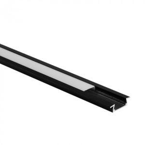 Profil aluminiowy P02 podtynkowy czarny + klosz mleczny 2m EC20612 EcoLight Profil aluminiowy P02 podtynkowy czarny + klosz mleczny 2m EC20612 EcoLight