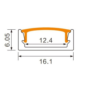 Profil aluminiowy N02 natynkowy anodowany + klosz mleczny 2m EC20591 EcoLight Profil aluminiowy N02 natynkowy anodowany + klosz mleczny 2m EC20591 EcoLight