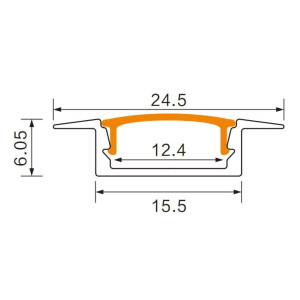 Profil aluminiowy P02 podtynkowy anodowany + klosz mleczny 2m EC20606 EcoLight Profil aluminiowy P02 podtynkowy anodowany + klosz mleczny 2m EC20606 EcoLight