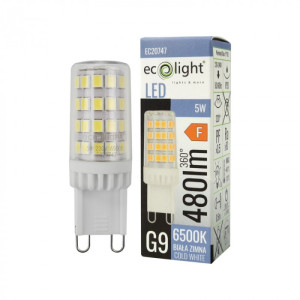 Żarówka LED G9 5W 6500K 480lm EC20747 EcoLight