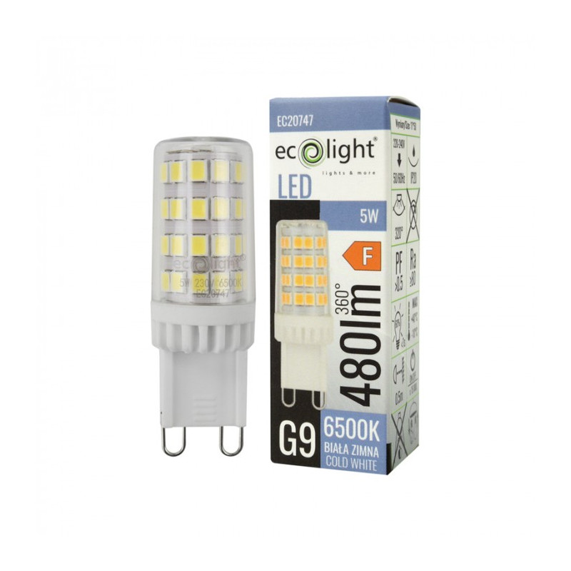 Żarówka LED G9 5W 6500K 480lm EC20747 EcoLight Żarówka LED G9 5W 6500K 480lm EC20747 EcoLight