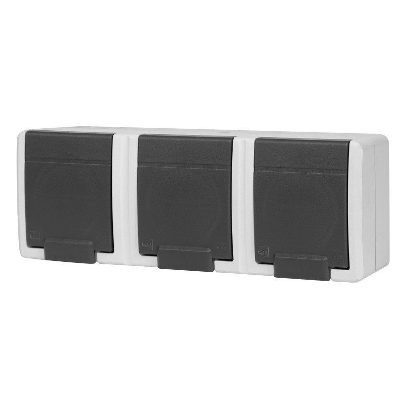 Gniazdo potrójne z/u IP55 n/t 5043-10 szare Aquant 2K Elektro-Plast Nasielsk Gniazdo potrójne z/u IP55 n/t 5043-10 szare Aquant 2K Elektro-Plast Nasielsk