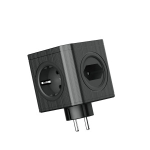 Rozgałęźnik kostka 1x gniazdo z/u Schuko 3x gniazdo płaskie 3x USB-A czarny KEL Plastrol Rozgałęźnik kostka 1x gniazdo z/u Schuko 3x gniazdo płaskie 3x USB-A czarny KEL Plastrol
