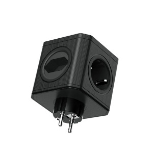 Rozgałęźnik kostka 1x gniazdo z/u Schuko 3x gniazdo płaskie 3x USB-A czarny KEL Plastrol Rozgałęźnik kostka 1x gniazdo z/u Schuko 3x gniazdo płaskie 3x USB-A czarny KEL Plastrol
