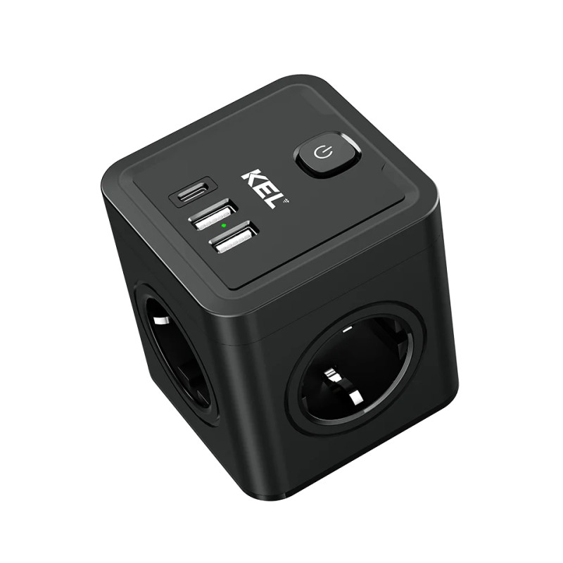 Rozgałęźnik kostka R-41SWS/USBA+USBC czarny 1xgniazdo z/u Schuko 2xUSB-A 1xUSB-C W-00359 KEL Plastrol Rozgałęźnik kostka R-41SWS/USBA+USBC czarny 1xgniazdo z/u Schuko 2xUSB-A 1xUSB-C W-00359 KEL Plastrol