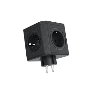 Rozgałęźnik kostka 5x gniazdo z/u Schuko czarny R-51S  W-00357 KEL Plastrol Rozgałęźnik kostka 5x gniazdo z/u Schuko czarny R-51S  W-00357 KEL Plastrol