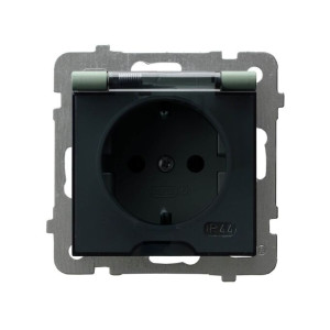 Gniazdo pojedyncze z/u IP44 GPH-1GZ/m/84/d zielony mat AS Ospel