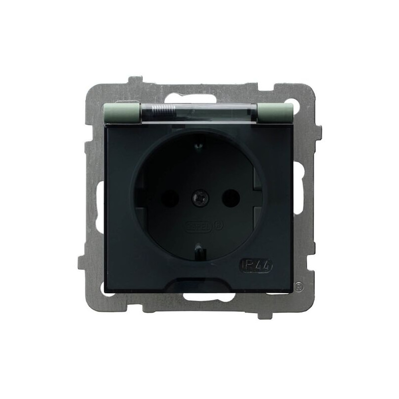 Gniazdo pojedyncze z/u IP44 GPH-1GZ/m/84/d zielony mat AS Ospel