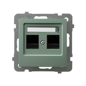 Gniazdo komputerowe podwójne kat. 5e MMC GPK-2G/K/m/84 zielony mat AS Ospel