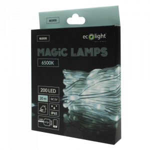 Magiczne lampki LED 2,7W 6500K 20m IP65 5V DC ML61610 EcoLight