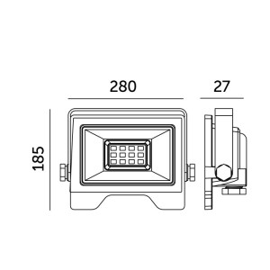 Naświetlacz LED MH 100W 8500lm 4000K IP65 czarny LED2B RED 001639 Kobi