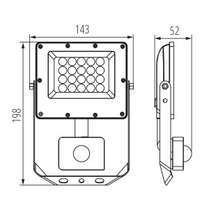 Naświetlacz LED ACETE 20W CCT SE IP44 szary z czujnikiem PIR 38496 Kanlux