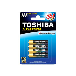 Baterie małe paluszki LR03 AAA Alpha Power +35% (4szt.) LR03GCH BP-4 Toshiba