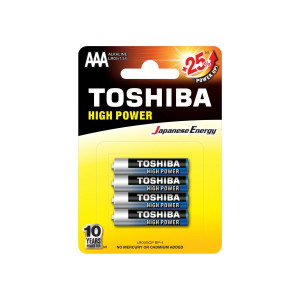 Baterie małe paluszki LR03/AAA High Power +25% (4szt.) LR03GCP BP-4 Toshiba