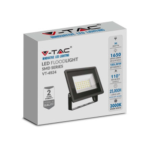 Naświetlacz LED 20W 1650lm 4000K IP65 czarny VT-4924-B V-Tac