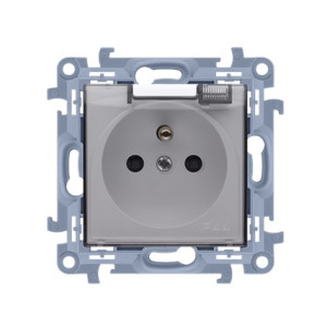 Gniazdo pojedyncze szybkozłącza IP44 klapka dymna CGZ1BC.01/11a białe Simon10 Kontakt-Simon