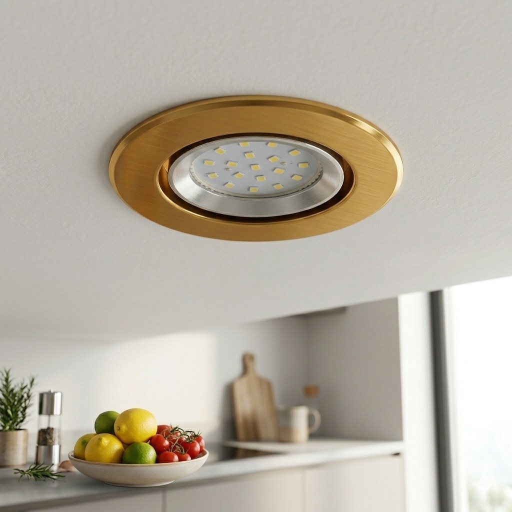 Oprawa LED oczko 80mm 3w1 3i5W GU10 złoto szczotkowane Tris